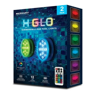 Merkury Innovations 2 Pack RGB Submersible Puck Lights with 21 Key