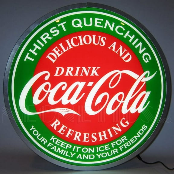 BACKLIT LED LIGHTED SIGN COCA-COLA EVERGREEN – 7CCGRN