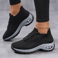 thumbnail image 3 of Orthopedic Sneakers for Women Knit Mesh Slip on Sock Shoes Air Cushion Running Shoes Lightweight Lace up Tennis Shoes Dark Gray Size 5.5, 3 of 6