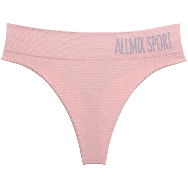 Ropa interior sexy para mujer europea y americana, sin costuras, deportiva, con letras, cintura ancha, cintura media, sin costuras, tanga