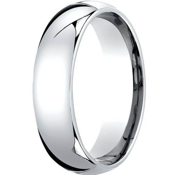 Womens 14K White Gold, 6mm Slightly Domed Standard Comfort-Fit Wedding Band (sz 5.5)