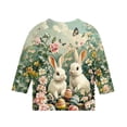 thumbnail image 5 of Blusas y camisas de manga larga con cuello redondo para niños con estampado de día de Pascua, manga 3/4/cuello redondo tres cuartos, camisa inferior y superior para niños, parte superior de poliéster, 5 of 5