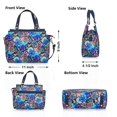 thumbnail image 3 of Sishka Women’s Hand Crafted Printed Nylon & Leather Multi-Compartment Satchel – Elegant Bag with Top Handle & Shoulder Strap, 3 of 8