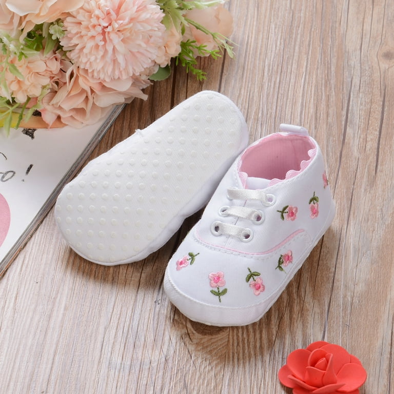 Baby Girl Floral Shoes Casual Embroidered Soft Anti-Slip Prewalker
