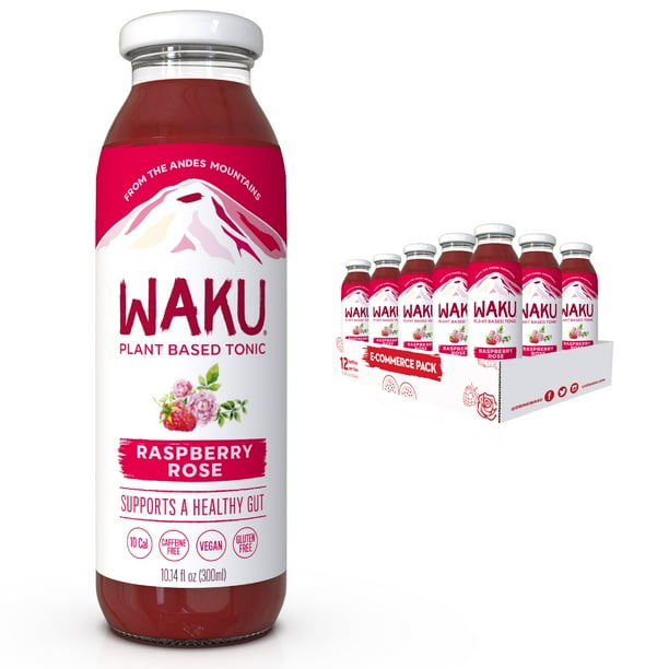 Waku Iced Tea Unsweetened Raspberry Rose All Natural Herbal Tea