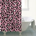 thumbnail image 4 of Pink and Black Of Leopard Print Shower Curtain 72"x84" ,Bathroom Decorative Shower Curtains Set with 12 Hooks,Modern Waterproof Washable Shower Curtain, 4 of 6