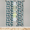 thumbnail image 2 of Ambesonne Tropical Curtains, Palm Monstera FashionArt, Pair of 28"x63", Pale Rust and Dark Teal, 2 of 4
