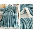 thumbnail image 4 of Fleece Blankets 48 × 79 Inch Flannel Throw Blanket with White Plush Edge Double-Sided Soft Fuzzy Warm Blanket for All Seasons Couch, Bed, Sofa, Machine Washable, 4 of 7