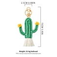 thumbnail image 3 of Green Cactus Key Chain Boho Beads Handwoven Hand for a Bag Pendant Table Centerpiece Cool Keychains Keychain Cute Unique Home Hangs Artistic Wall Decor Home Accent Hangs Key Ring Ornament Lightweight, 3 of 9