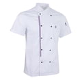 thumbnail image 1 of Mujeres Hombres Chaqueta de Chef Abrigo Cocina Cocina de manga corta Ropa de trabajo Restaurante - Blanco Sunnimix uniforme de chaqueta de chef, 1 of 8