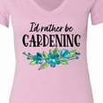 thumbnail image 4 of Inktastic I'd Rather Be Gardening Blue Flowers Women's V-Neck T-Shirt, 4 of 5