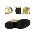 thumbnail image 2 of BLISSFUL STEP Round Toe Platform Chunky Heels Combat Boots for Women, 2 of 5