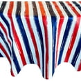 thumbnail image 3 of Brushstroke Stripe Red, White and Blue Patriotic 70 inch Round Vinyl Tablecloth With Flannel Backing, 3 of 6