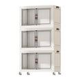 thumbnail image 4 of Abbracc Foldable Storage Cabinet Fashion Portable for Farmhouse Drawing Room Kitchen White 3 Layers 75 cm, 4 of 9