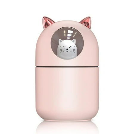 

Compact and Efficient Lightweight Cute Cat Shape 300ML Ultrasonic Portable Mini USB Cool Mist Maker with Colorful Lamp - Stylish Home or Office Essential Diffuser Humidificador Difusor.