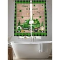 thumbnail image 5 of St. Patrick's Day Sheer Curtains 63 Inch Length 2 Panels Set Window Treatments, Shamrocks Gnomes Truck Rustic Wood Rod Pocket Semi Curtains for Living Room/Bedroom/Kitchen Décor, 104"W x 63"L, 5 of 7