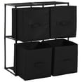 thumbnail image 4 of vidaXL Storage Cabinet with 4 Fabric Baskets Black 24.8"x11.8"x28" Steel, 4 of 7