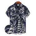 thumbnail image 3 of Camisas hawaianas para hombre, camiseta informal con estampado 3D de peces, camiseta de verano de gran tamaño con estampado de dibujos animados, elegante camisa de playa para vacaciones, 3 of 5