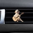 thumbnail image 3 of Ambientador con forma de guitarra y perro para ventilación de coche, decoración 2D para el salpicadero para amantes de los perros, regalo novedoso fácil de colocar para el interior del coche., 3 of 8