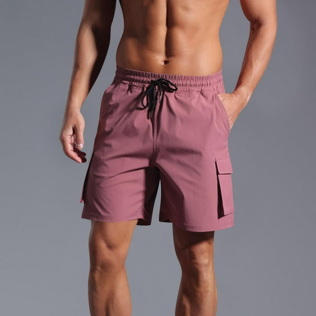 pstuiky Pantalones cortos cargo para hombre, Pantalones cortos casuales de moda para hombre, de color liso, con bolsillo y cintura elástica. Pantalones cortos de golf
