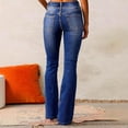 thumbnail image 3 of Women's High Waisted Bell Bottom Jeans Flare Drawstring Wide Leg Retro Bootcut Stretch Boyfriend Baggy Denim Pants, 3 of 6