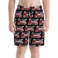 thumbnail image 2 of Rocae Fire and Rescue Truck for Teen Beach Trunks Boys Swim Trunks with Compression Liner Quick Dry Board ShortsLarge, 2 of 9