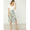 thumbnail image 3 of INSPIRE CHIC Women's High Waisted Split Hem A-Line Floral Skirts, 3 of 4