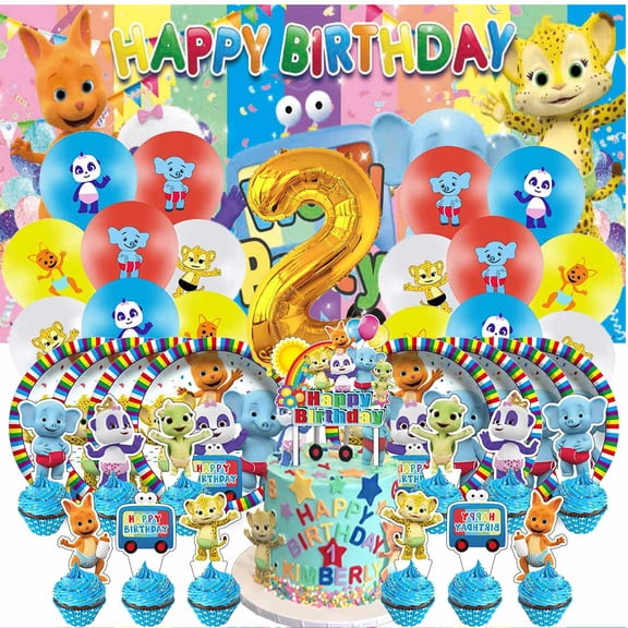 Word Party Balloons Party Supplies 2nd Decor Tableware Birthday Cake Topper Decorations Banner Backdrop