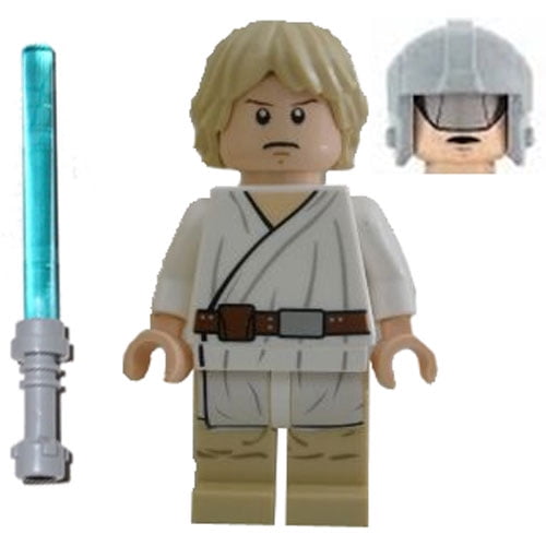 LEGO Minifigure - Star Wars - LUKE SKYWALKER with Lightsaber & Helmet (Reverse Visor Face