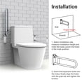 thumbnail image 3 of Toilet Safety Rails, Stainless Disabled Flip Up Bathroom Grab Bar Handrails Hand Grips Handle Shower Assist Aid, 3 of 6