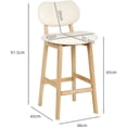 thumbnail image 5 of Juego de 2 Taburetes de Bar, Taburete Alto con Base de Madera, para Bar Cocina Comedor Bistro - Blanco crema esquí esquí Gafas de esquí, 5 of 5