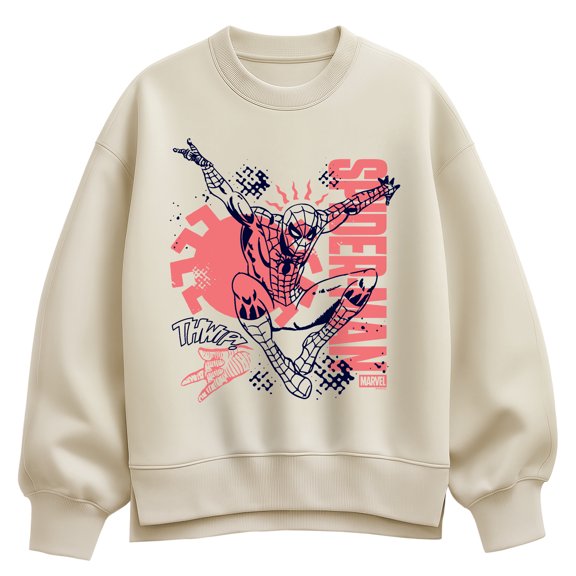 Marvel - Spider-Man Doodle Oversized Fleece Crew Sweatshirt