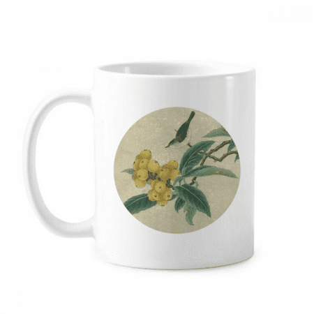 

Loquat Embroidered Feather Figure Chinese Painting Mug Pottery Cerac Coffee Porcelain Cup Tableware