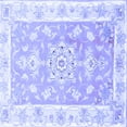 thumbnail image 1 of Ahgly Company Indoor Square Medallion Blue Traditional Area Rugs, 7' Square, 1 of 4