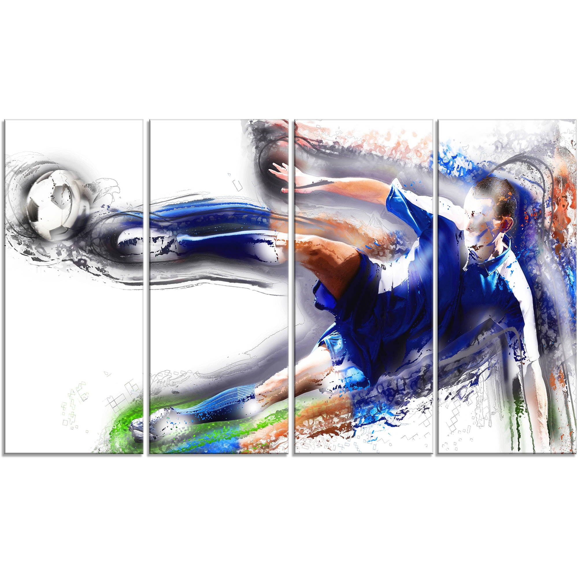 DESIGN ART  "Soccer Big Kick" Canvas Print