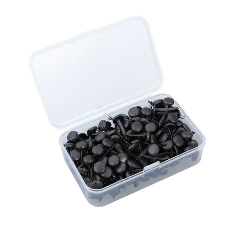 

200pcs Paper Fasteners Brass Plated Brads Round Metal Brads with Storage Box for Crafts DIY(Brass)