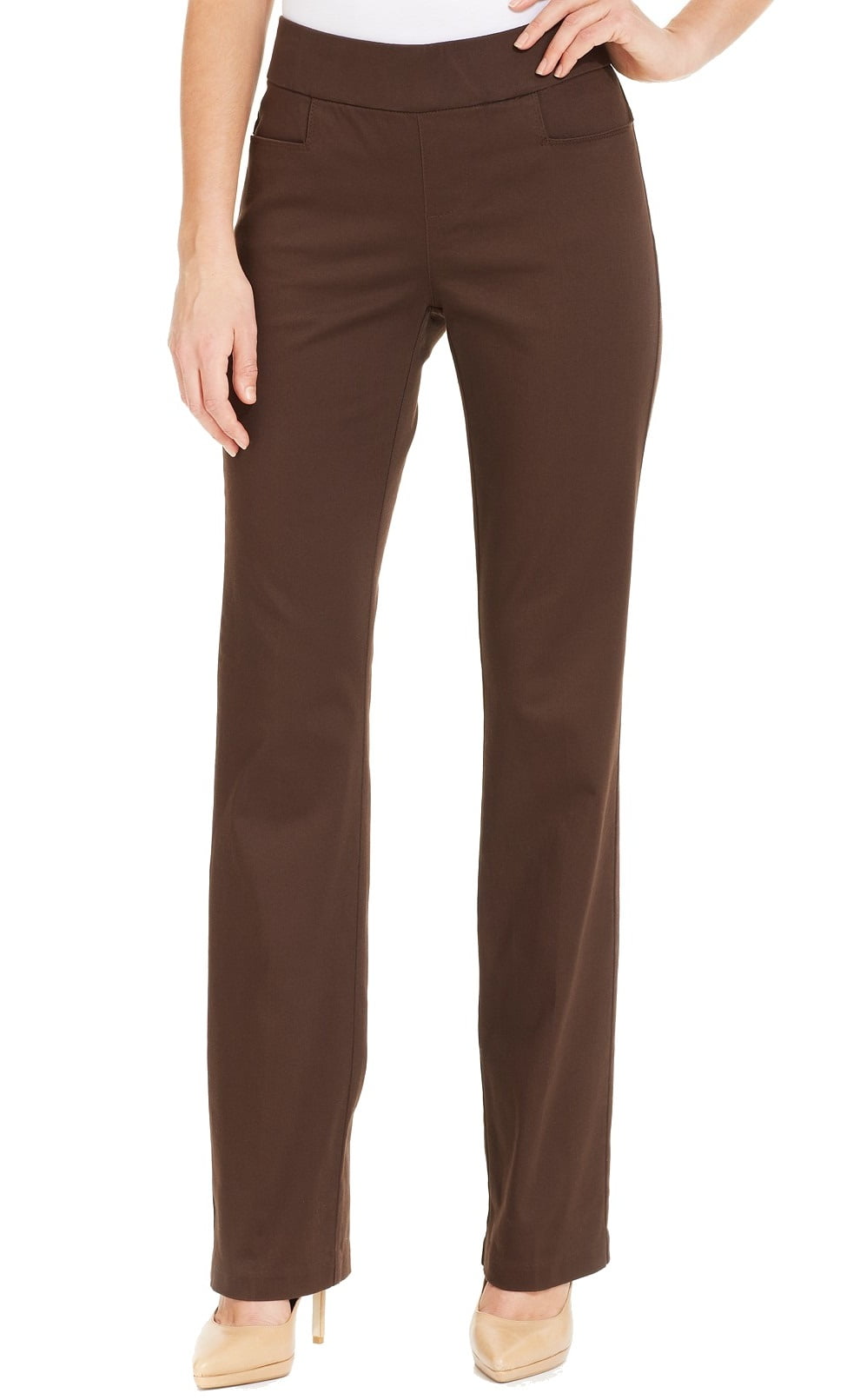 Lee Lee NEW Brown Coffee Womens Size 14 Stretch Bootcut Flat Front