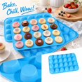 thumbnail image 2 of 24 Cups Silicone Muffin Pan Mini Cupcake Pan, Nonstick Food Grade Silicone Baking Pan 1 Pack (Blue), 2 of 3