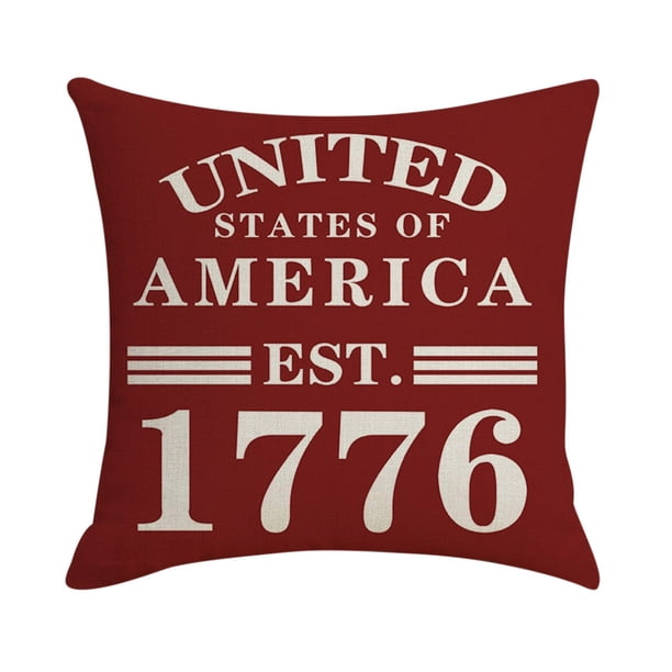 Fundamentos de Almohada de Julio, Diseño de Rayas y Estrellas de Ee. Uu., Temática Del Día de La Independencia, Mezcla de Lino y Algodón Resistente, Decoración para Interiores y Exteriores, Regalo Pe