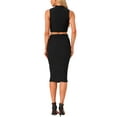 thumbnail image 3 of INSPIRE CHIC Two Pieces Skirt Sets for Women's Mock Neck Tank Top and Bodycon Skirts Black S, 3 of 6