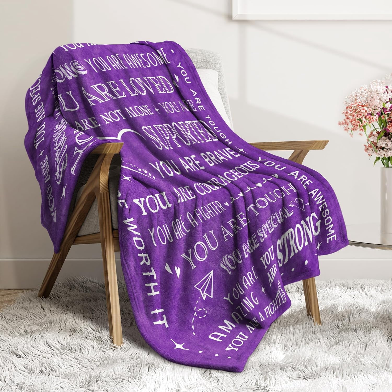 Blanket Gifts for Women or Men - Get Well Blanket, Inspirational Gifts for Her Him, Feel Better After Surgery Gifts, Thinking of You Gifts for Mom Friend Sister Daughter