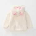 thumbnail image 4 of Cuzibr Kids Coats Thermal Fuzzy Cute Animal Character Windproof Hooded Wool Coat Solid Full Zip Up Long Sleeve Jackets Winter Outwear,White,3-4 Years, 4 of 7