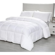 DBOZE Cotton Blend 7 Pieces Bed In A Bag Down Alternative Comforter and 4 Pca Sheet Sets and 2 Pillows - White - King