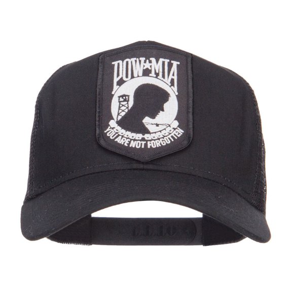 Pow Mia Military Patch Mesh Cap - Black OSFM