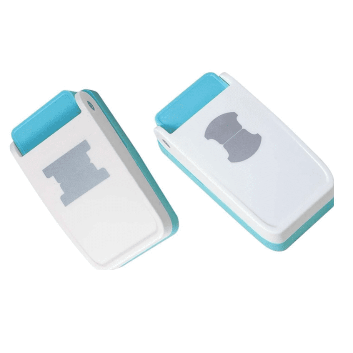 2 Pcs File Tab Punch for Crafting 1.5In 2 Shapes DIY Index Tab Puncher Label Tag Paper Punch for Scrapbooking Book Tabs,2 x Paper punches,White&Blue
