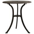 thumbnail image 1 of Outdoor Breakfast Table, Round 24 Inch w Umbrella Holder, Bronze Metal, 1 of 1