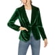 thumbnail image 5 of BLAZER DE VELVET CHIC PARA MUJER INSPIRADOR DE COLOR SÓLIDO CON SOLAPA Y UN BOTÓN, CHAQUETA DE TRAJE PARA TRABAJAR TALLA 2XL VERDE, 5 of 7