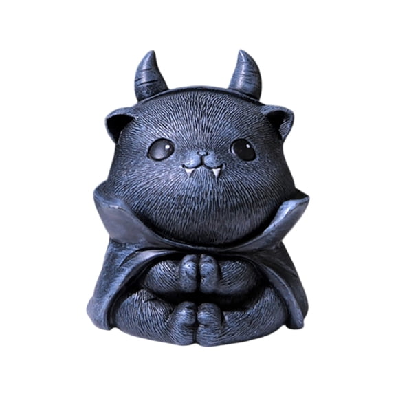 Black Cat Halloween Decor, Cute Cat Resin Figurine, Halloween Home Decor Indoor, Spooky Gothic Accent for Shelf Desk Car, 1 Piece