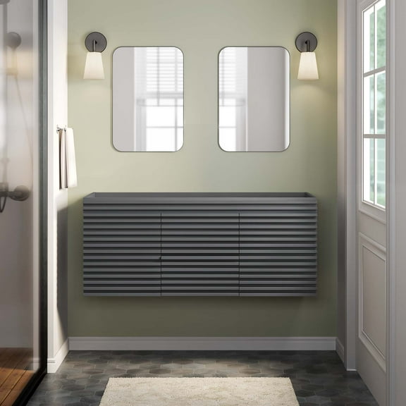 Modway Render 48" Double Sink Compatible (Not Included) Bathroom Vanity Cabinet in Gray