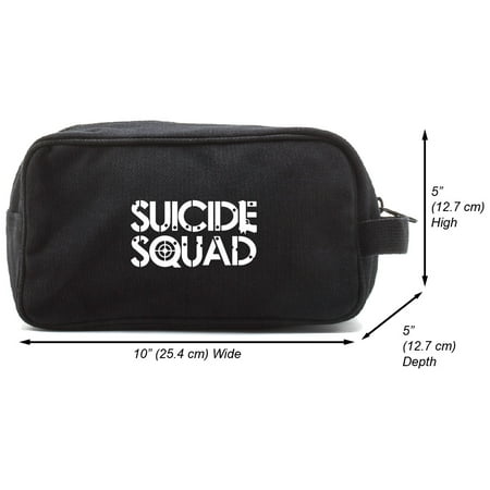 Suicide Squad Text Canvas Shower Kit Travel Toiletry Bag (Best Of Suicide Squad)